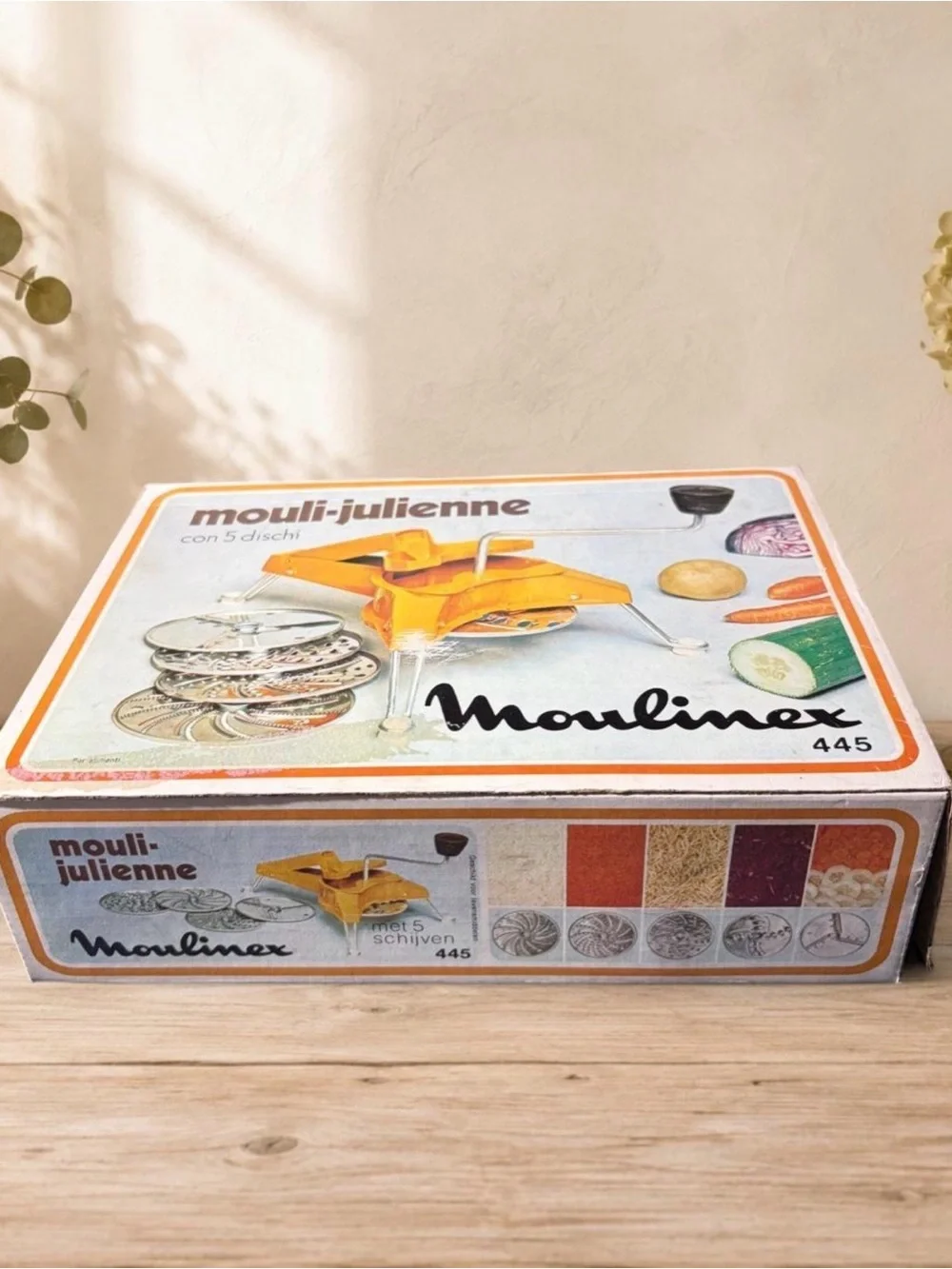 Unique Vintage Moulinex Mouli-Julienne Manual Food Slicer - Orange